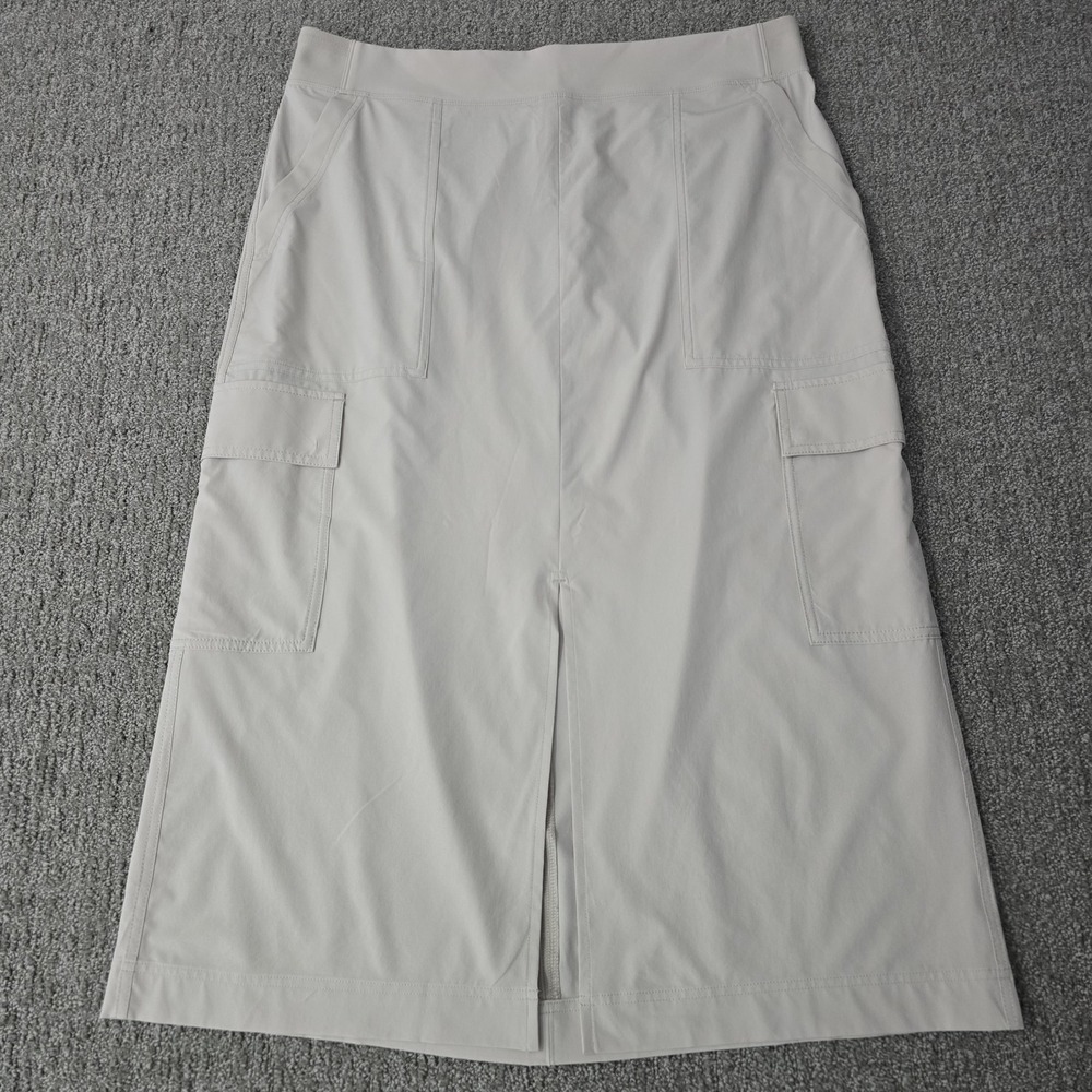 Athleta Brooklyn Heights Cargo Skirt Tan Elastic Waist Work Versatile Size 16